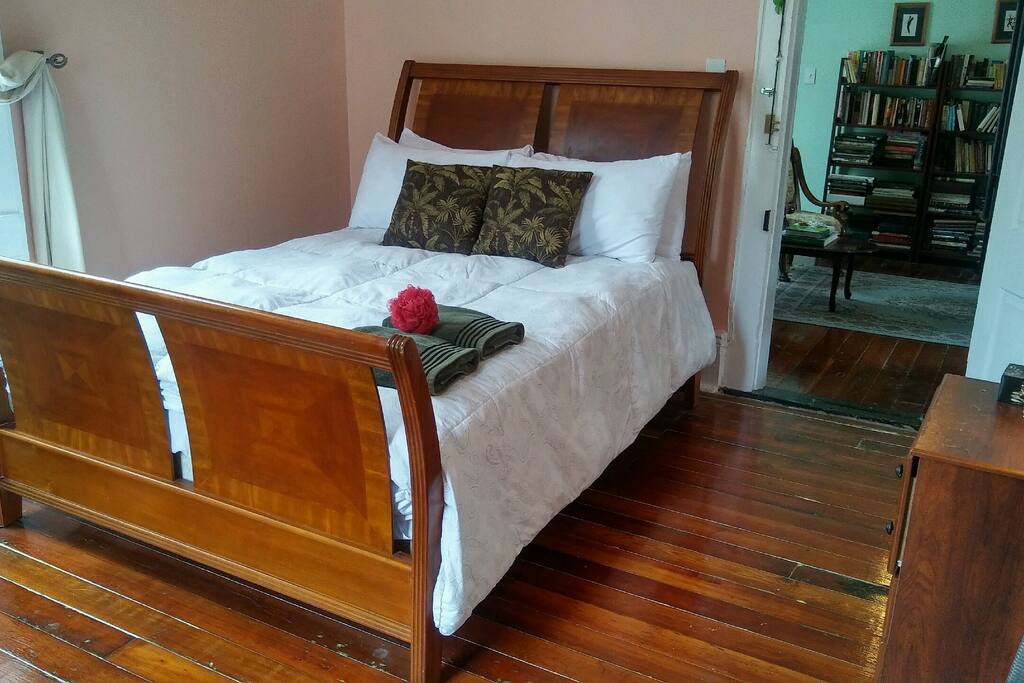 Private suite with a comfy bed.