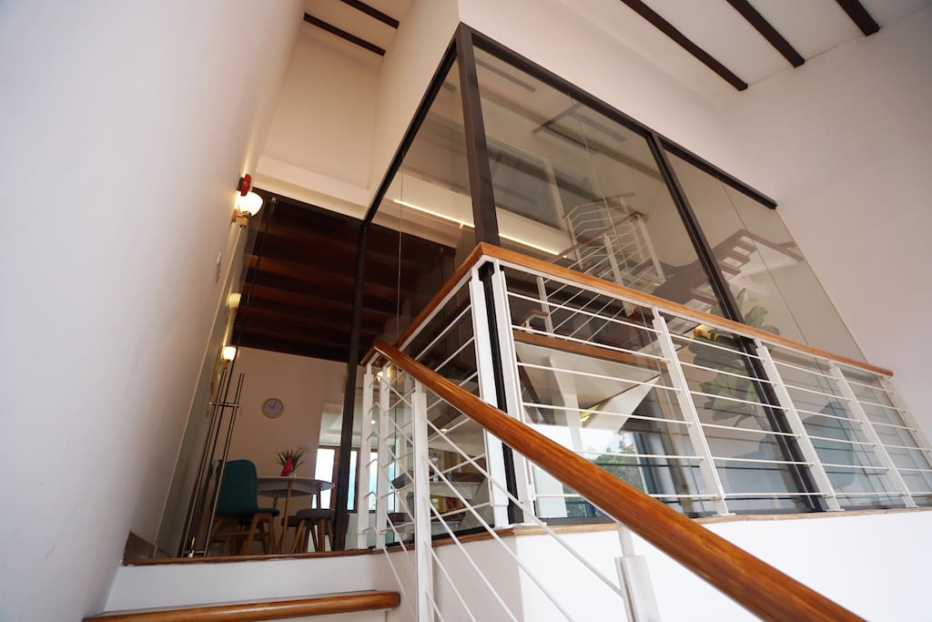 Staircase on the 4th floor to the self-enclosed Fitzroy Loft! **Note - listing might be unsuitable for guests with walking disabilities, infants and older guests due to being located on the fourth storey of the house **