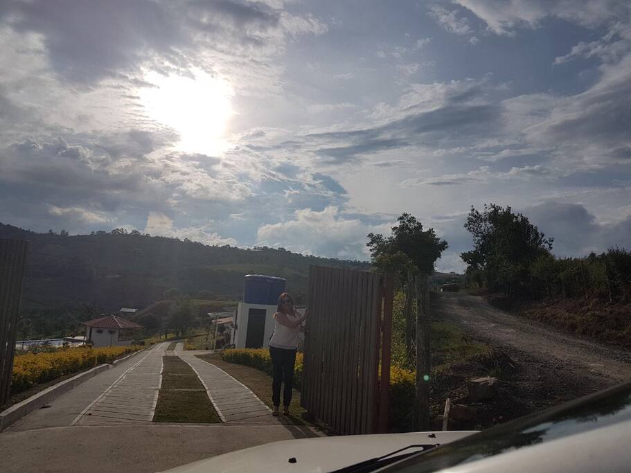 Entrada a la cabaña