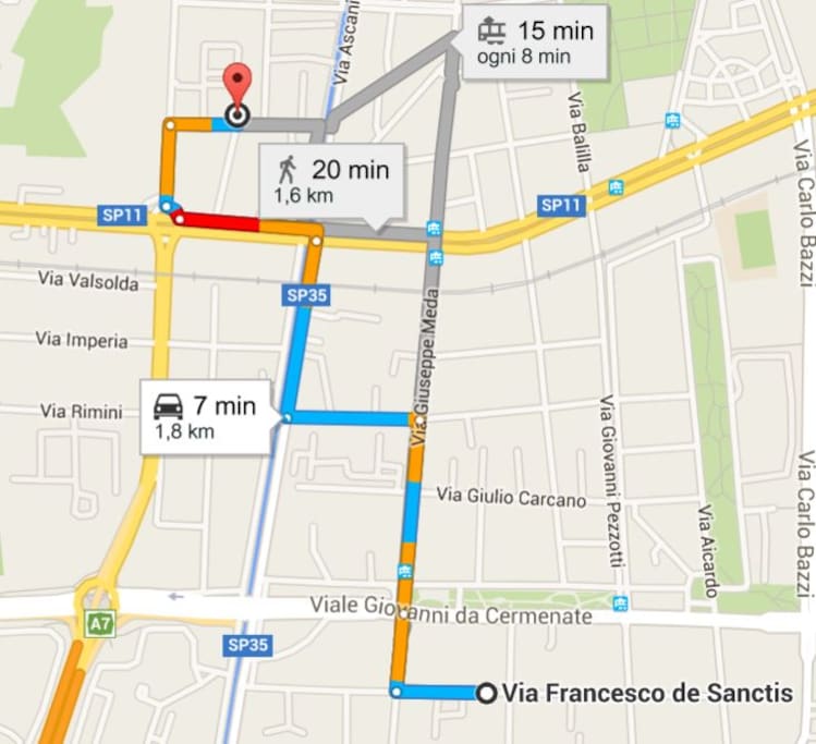 7 minutes from NABA
