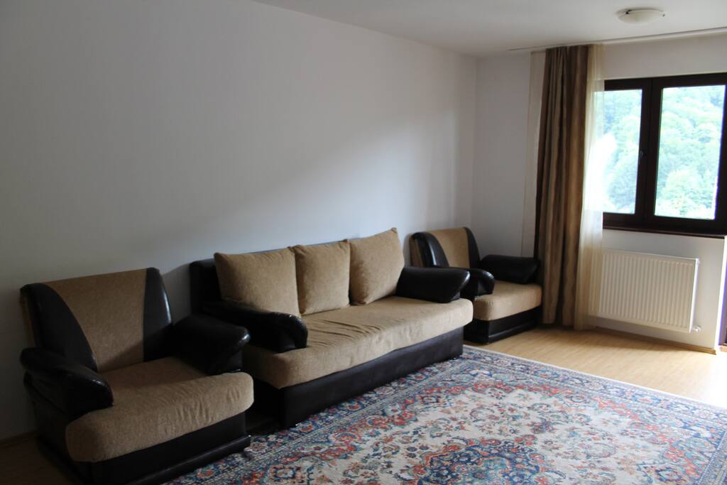 Sofa bed and two single armchair sofas
