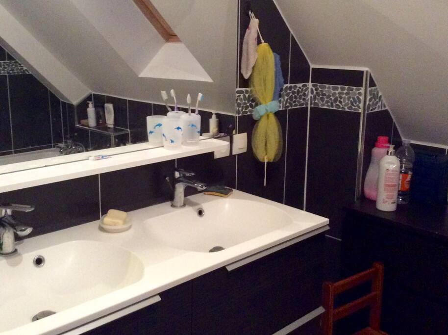 Sdb attenante et toilettes séparées