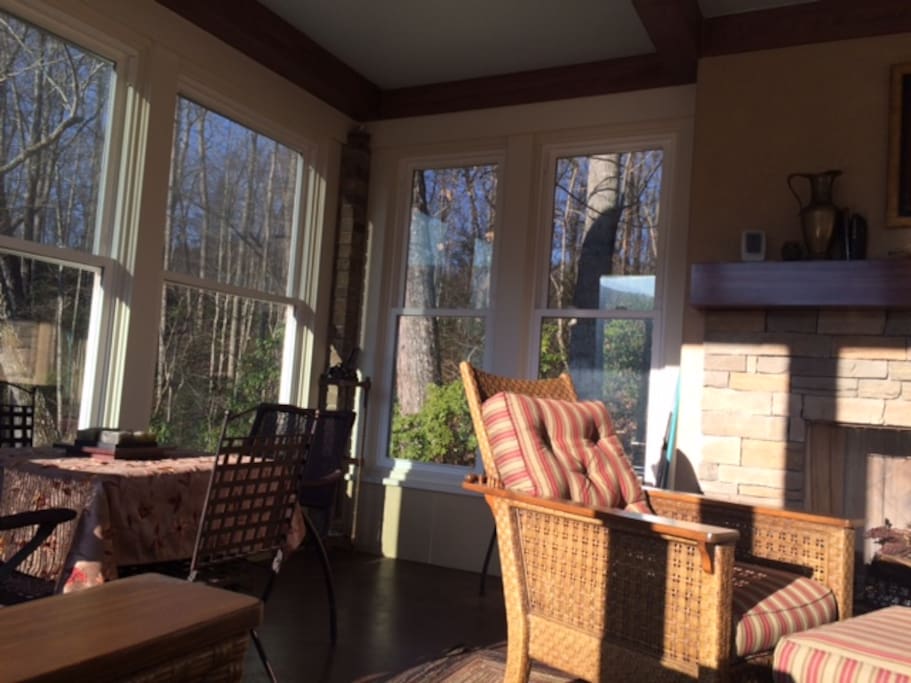 bonus room with a fireplace
