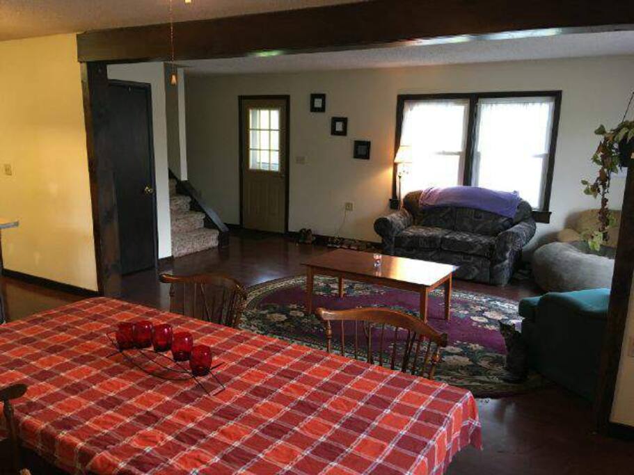 Living room and dining area