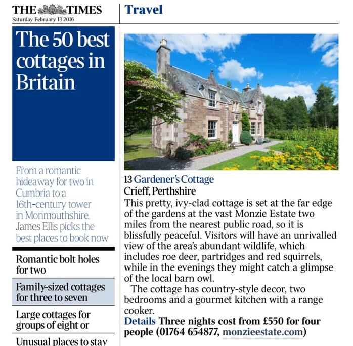 Gardener's Cottage with castle tour Houses for Rent in Crieff, United