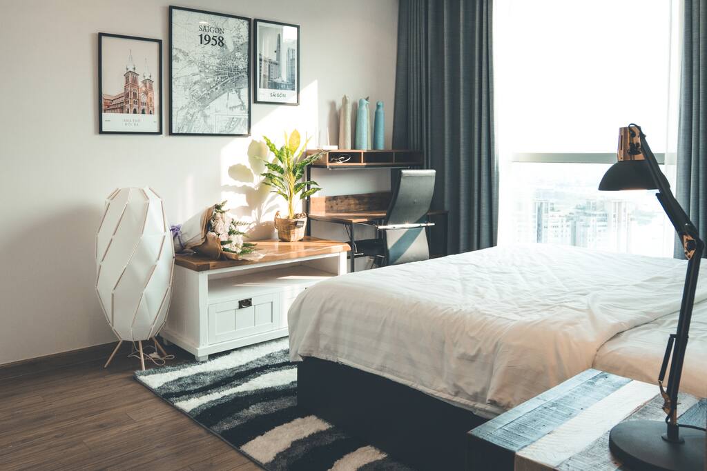 master bedroom have king bed and work-table
