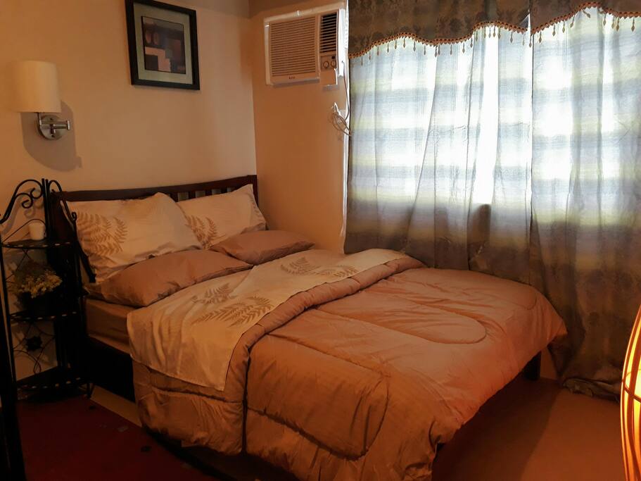 Double size bed with airbed for 2