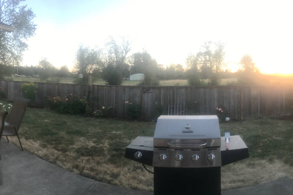 Backyard opens up to a beautiful and open view!