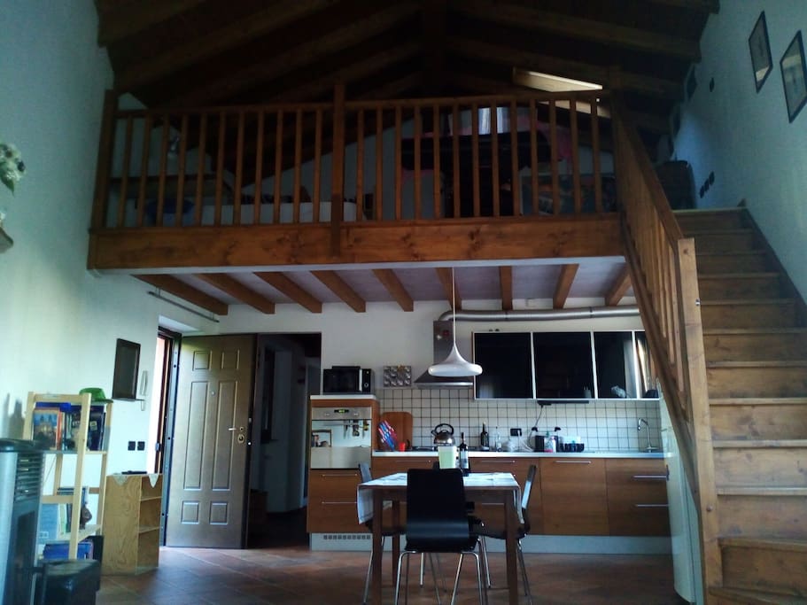 Open plan fully equipped kitchen