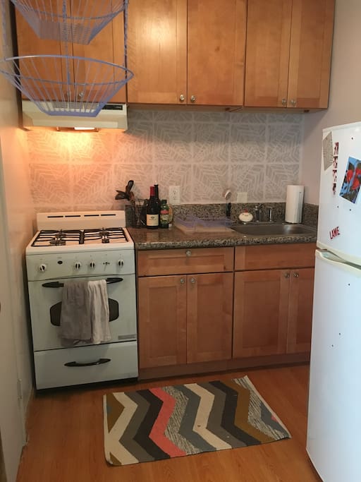 Kitchen has coffee maker (not pictured) and basic spices.
