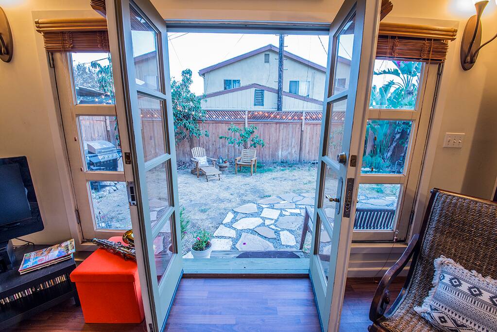 Although there is an a/c, we think that the evening breeze when you open the french doors is quite lovely!