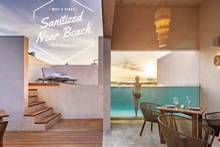 2BR★Apt near Beach★Aldea Zama★Rooftop Pool+Bikes★8