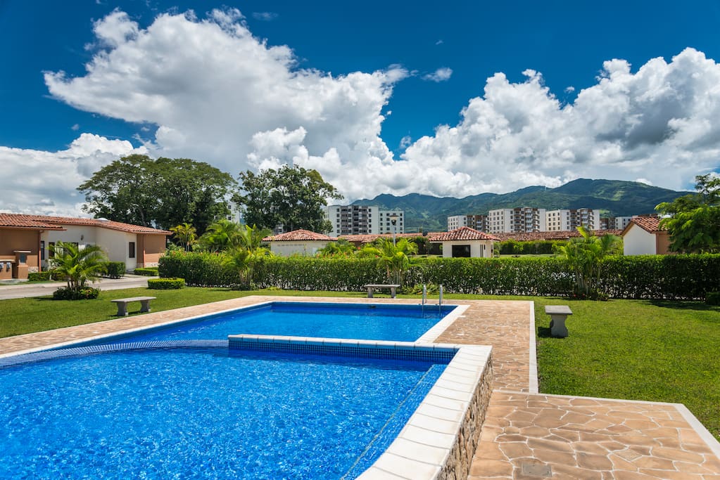 Enjoy the pool and mountain view