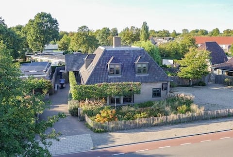 Villa, group accommodation, train, sea, trampoline