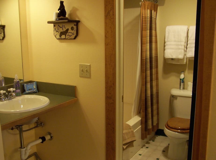 The room has it's own private bathroom.