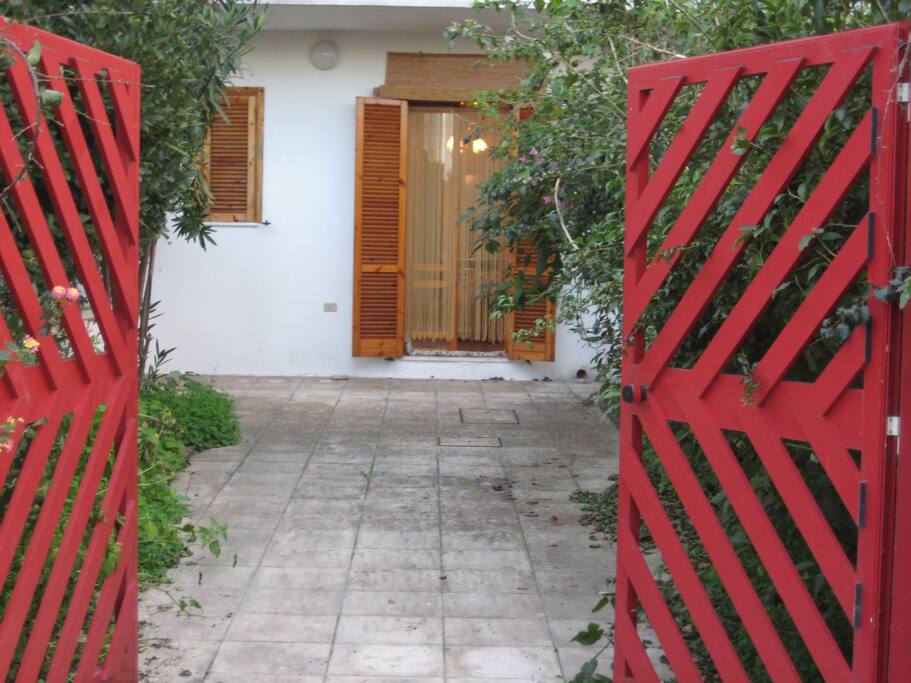Entrance and parking space