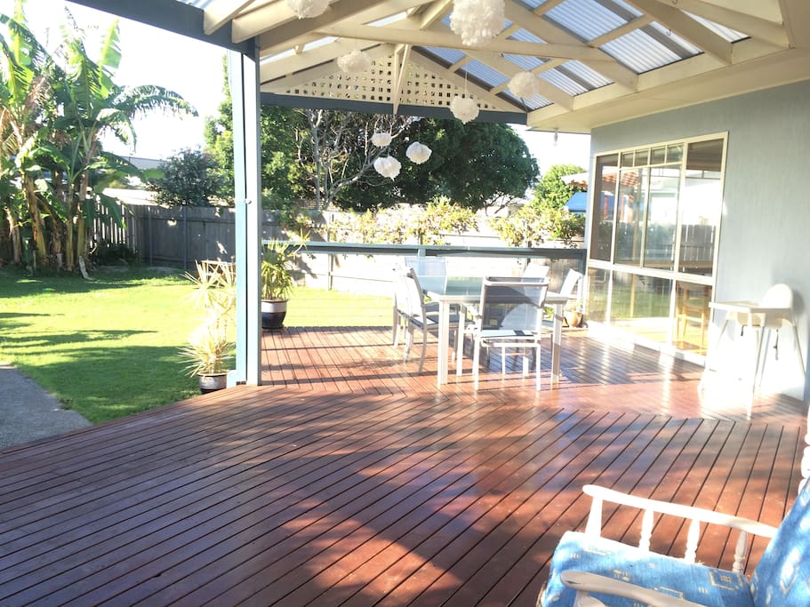 Back deck looking over backyard