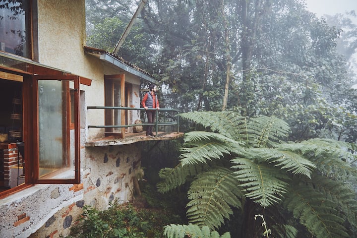 Family cabin on the river bank