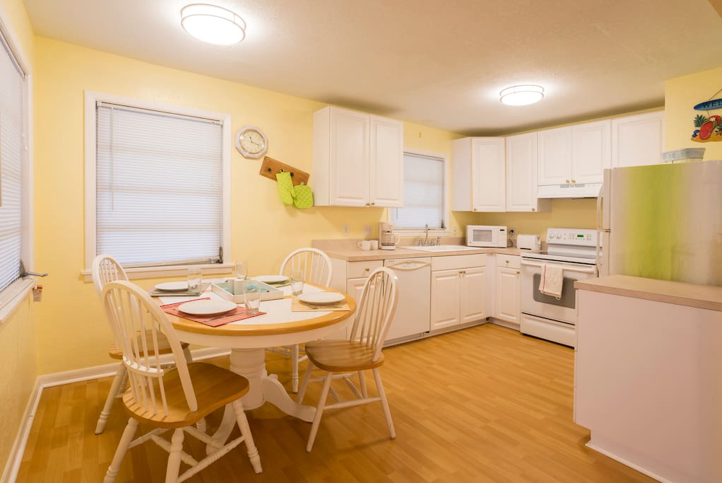 The kitchen is fully equipped and freshly updated