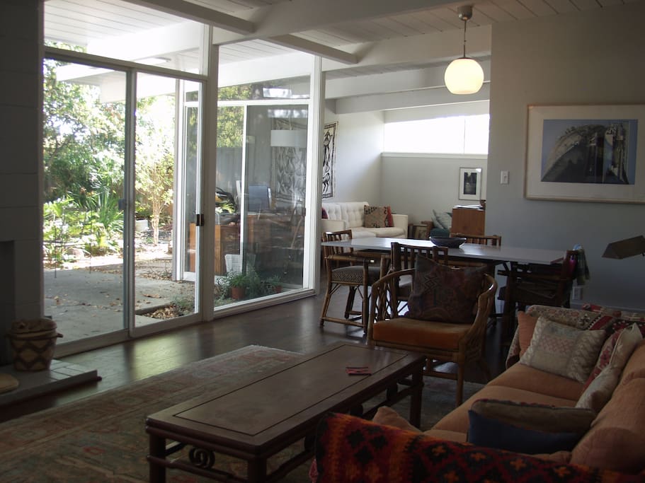 I left the previous photo since it has the advantage of the wide angle view. Here is the living area with my furniture.
