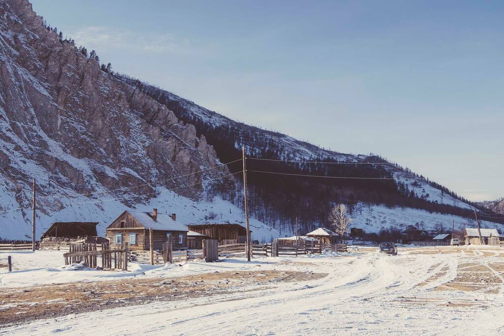view of the Naberezhnaya Street in Buguldeyka village