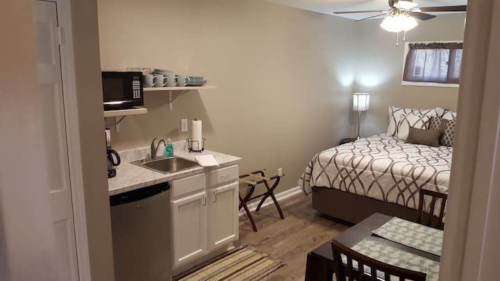 Guest bedroom #2 includes a kitchenette with seating for two.