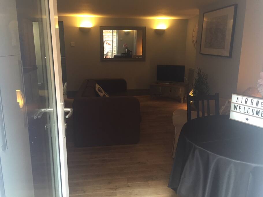 Private entrance into large lounge / kitchen / diner