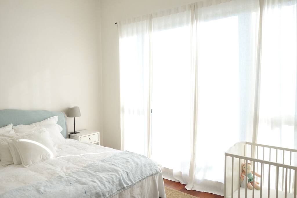 floor to single windows in master bedroom