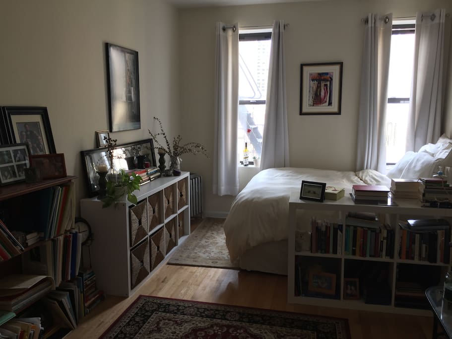 dresser, book and music shelves