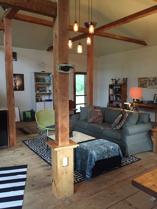 Seating area and front door