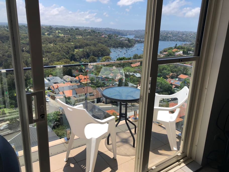 From the living room, there is a door to access the balcony.