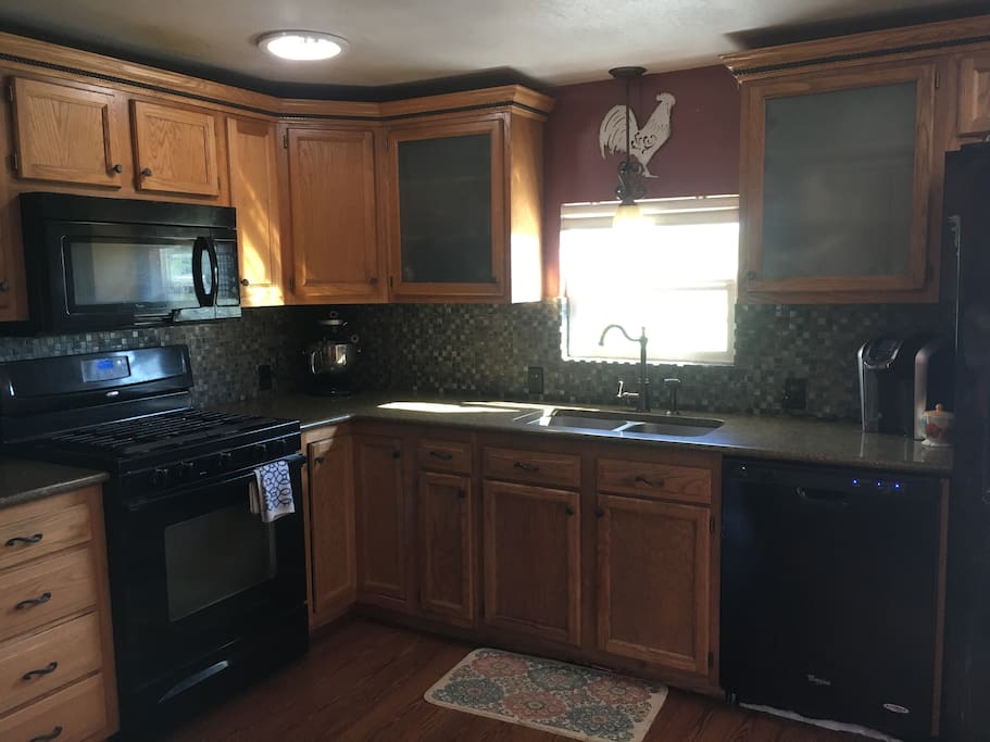 Large kitchen with eat in breakfast bar