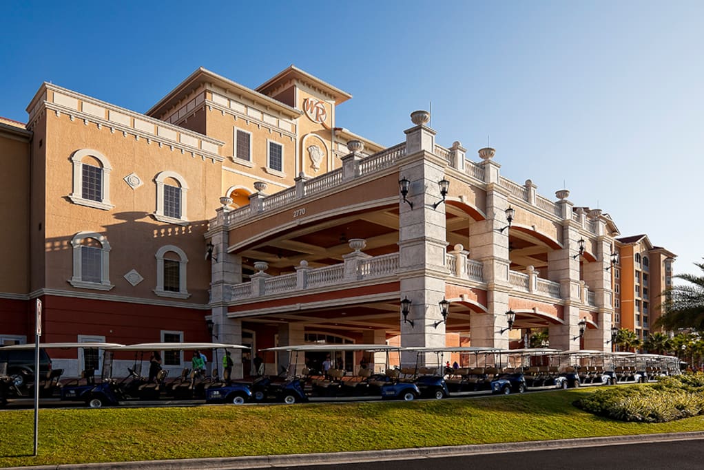 Main Resort Building. This is where guests check in/out and within it is the Disney Theater, VIP desk, Desks to purchase tickets to the various theme parks and/or purchase souvenirs.
