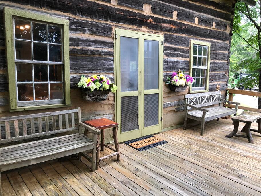 Entrance with great entertainment deck