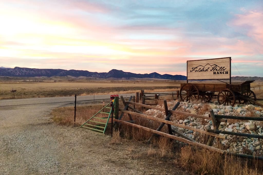 Folded Hills Ranch entrance sign.