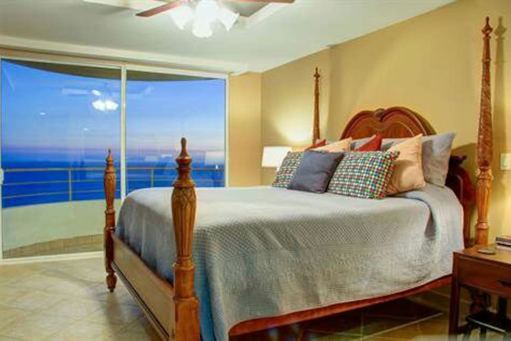 king size bed in master bedroom.