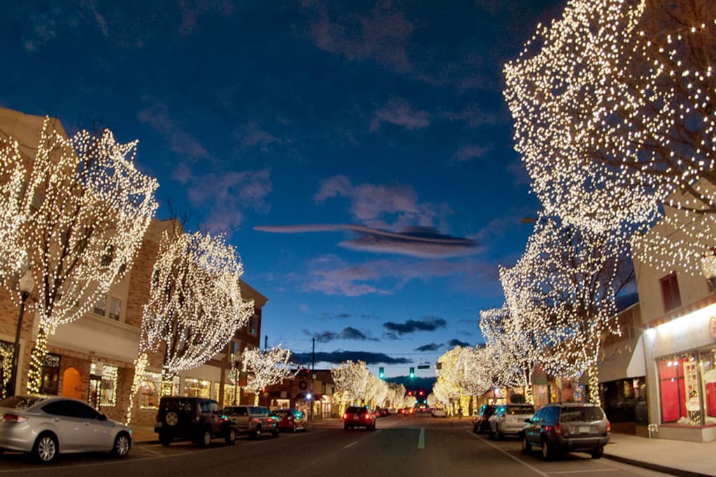 Historical Downtown Littleton during Christmas.