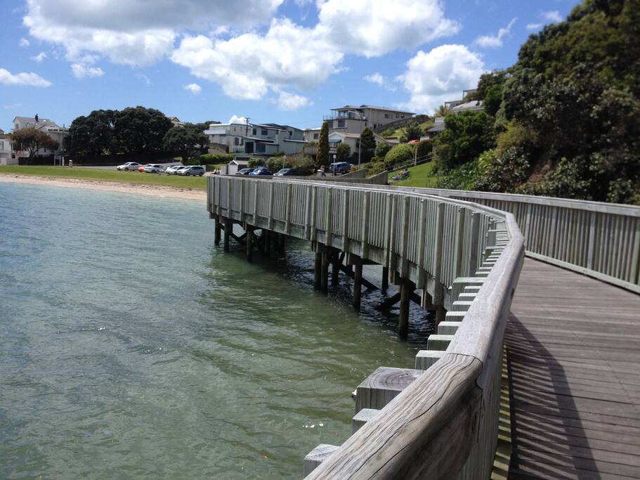 Beautiful boardwalk to next beach!