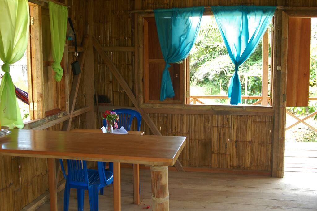 Cool bamboo and wood interior
