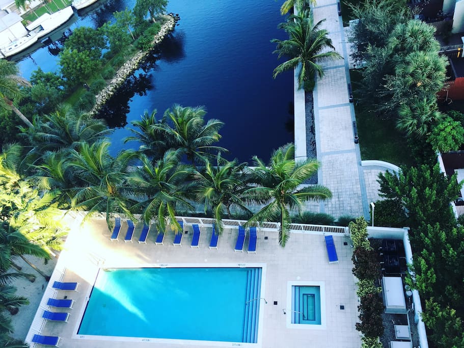 Pool and Jacuzzi / Piscina y Jacuzzi - Marina view