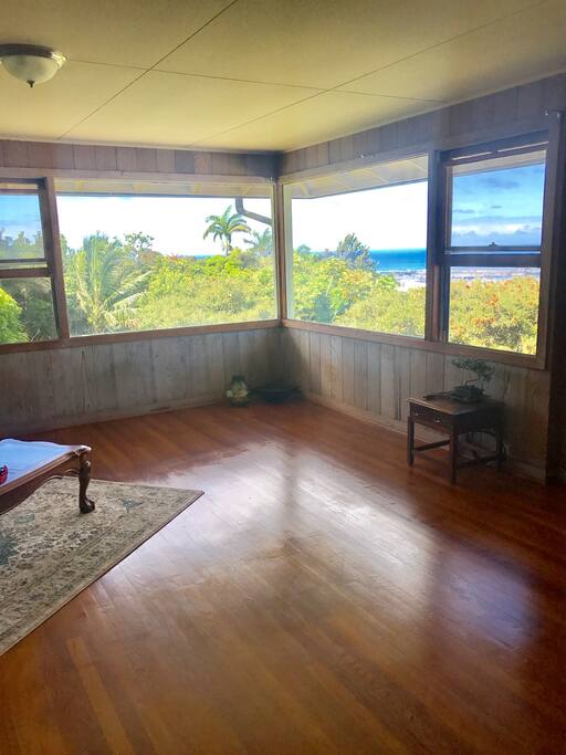 Living room view of ocean