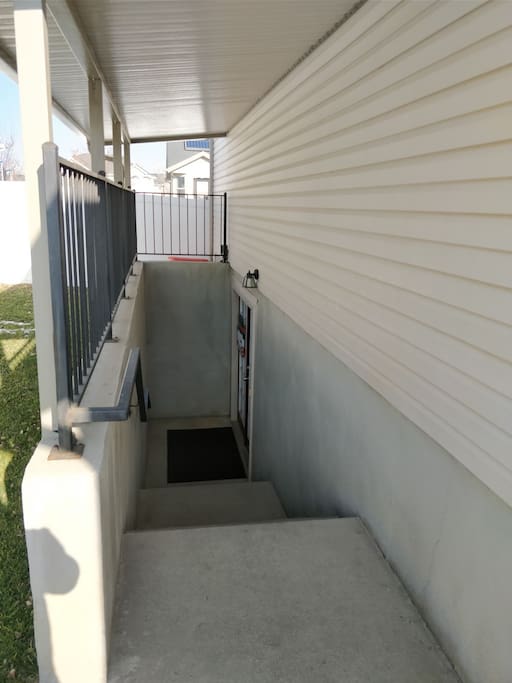 Covered walkout basement.