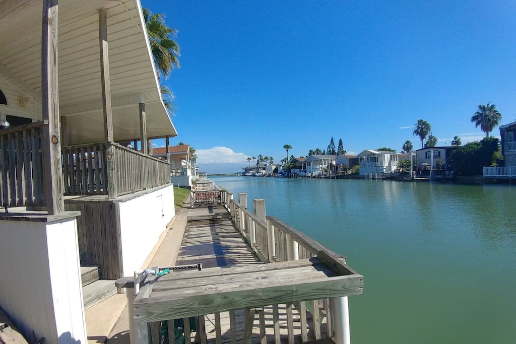 boat dock with fish cleaning area