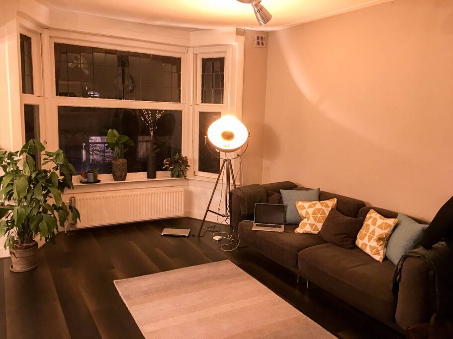Cosy living room at night