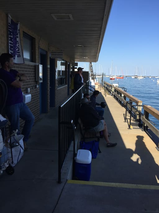 Monroe Harbor offices- where to get on the tender