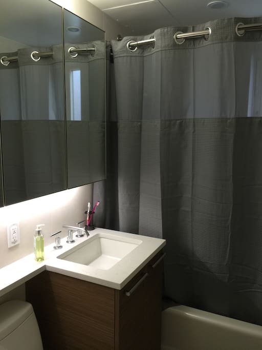Recessed lighting in the bathroom