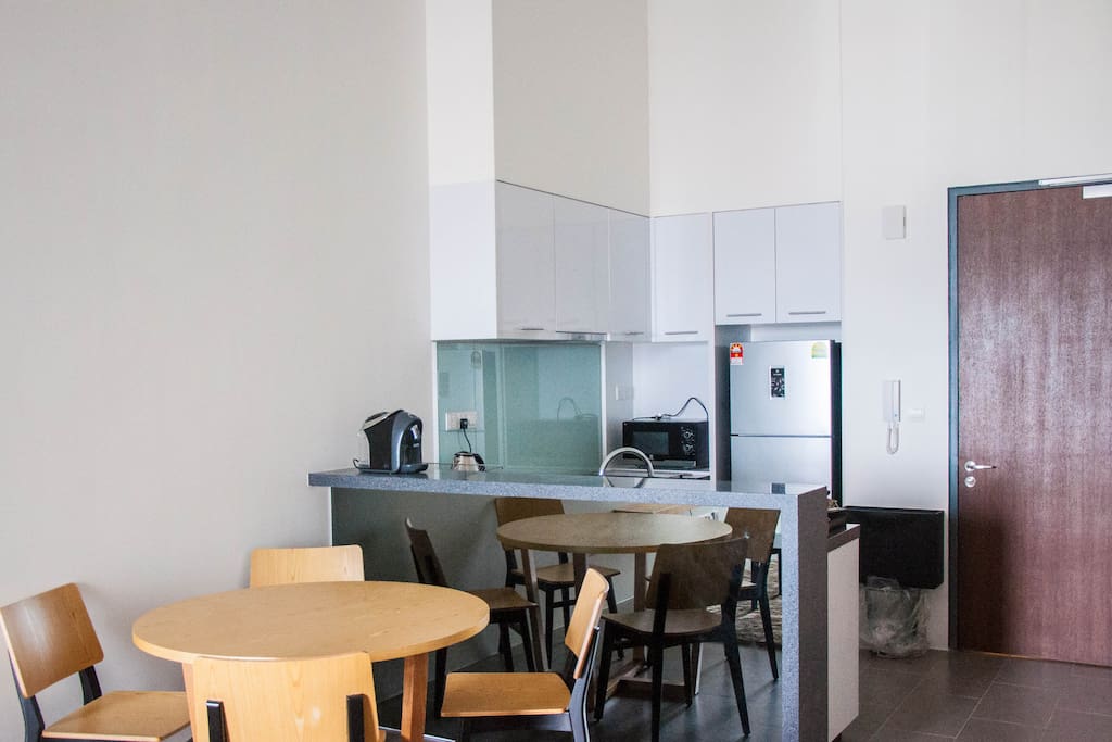 Dining area and kitchen