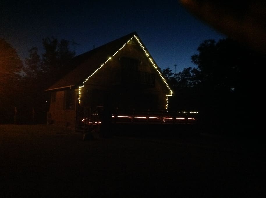 Night time at the Sawmill Chalet