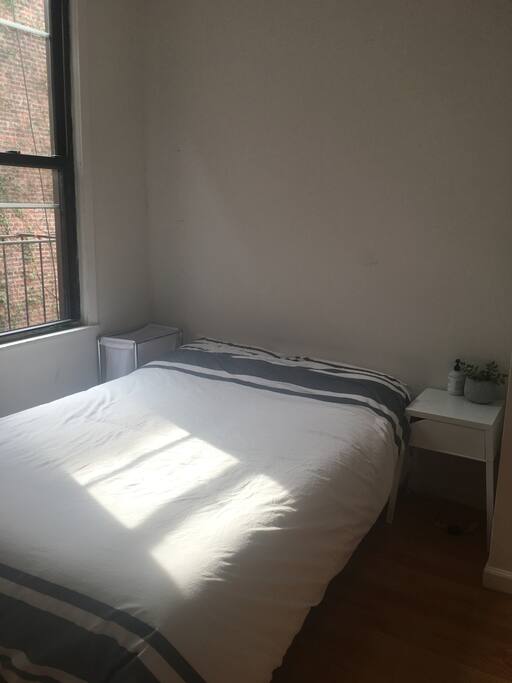The bed! Full size, fits two.