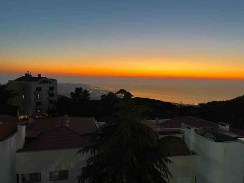 A family suitable condo with pool in Broumana